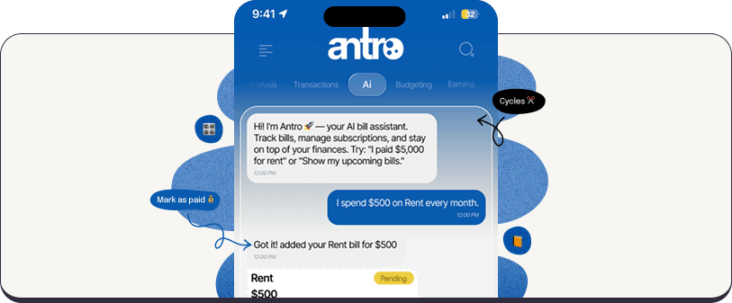 Chat preview showing Antro AI in action